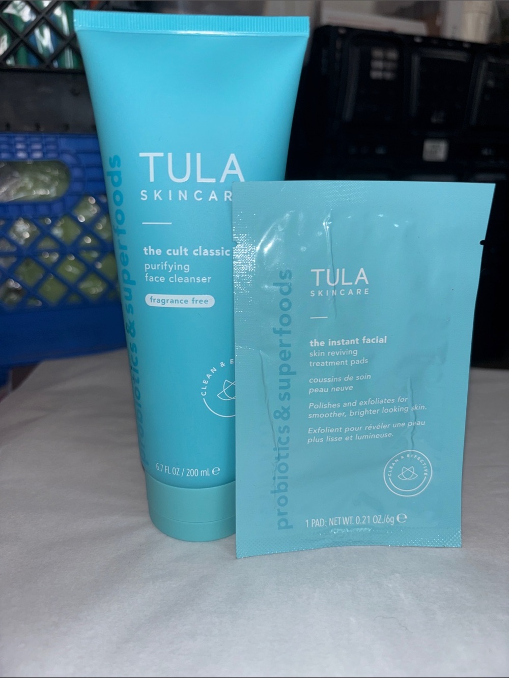 Tula Skincare Turquoise Blue Purifying Cleanser & Facial Pads
